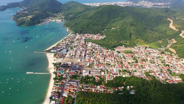 Aerial view of the touristic city of Porto Belo, south of Brazil.
