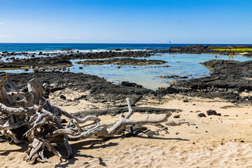 Fototapeta na wymiar The Keiki Beach Queens Bath, Kailua-Kona, Hawaii Island, Hawaii, USA