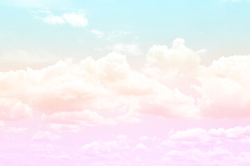 Fototapeta na wymiar Cloud and sky with a pastel colored background and wallpaper, abstract sky background in sweet color.