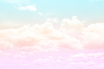 Cloud and sky with a pastel colored background and wallpaper, abstract sky background in sweet color.