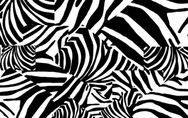 Graphical abstract 3d illustration, zebra stripes. Vector seamless patten for covers, design ,typography