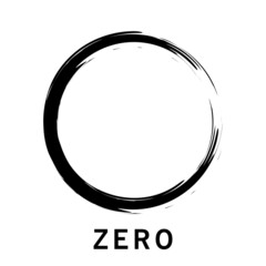 simple abstract logo design of zero symbol with  brush stroke