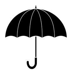 Umbrella silhouette icon. Vector illustration isolated on white background.