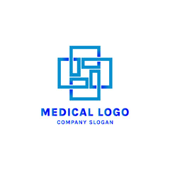 Medical cross sign logo, pharmacy health symbol icon. Flat vector logo design template elements. Good for logos for hospitals, clinics, pharmacies, or health care centers.