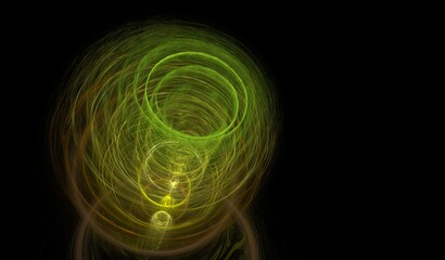 Sfondo nero con cerchi verdi e gialli © Luciano Pierantoni