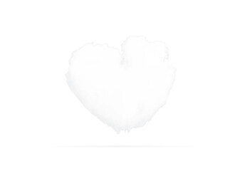 Naklejka na ściany i meble White heart cloudy isolated on white background with clipping path