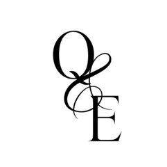 eq, qe, monogram logo. Calligraphic signature icon. Wedding Logo Monogram. modern monogram symbol. Couples logo for wedding
