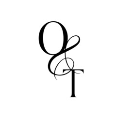 to, ot, monogram logo. Calligraphic signature icon. Wedding Logo Monogram. modern monogram symbol. Couples logo for wedding