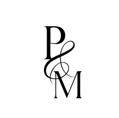 mp, pm, monogram logo. Calligraphic signature icon. Wedding Logo Monogram. modern monogram symbol. Couples logo for wedding