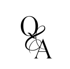 aq, qa, monogram logo. Calligraphic signature icon. Wedding Logo Monogram. modern monogram symbol. Couples logo for wedding