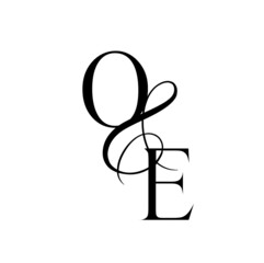 eo, oe, monogram logo. Calligraphic signature icon. Wedding Logo Monogram. modern monogram symbol. Couples logo for wedding