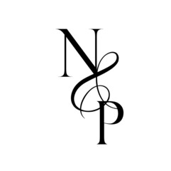 pn, np, monogram logo. Calligraphic signature icon. Wedding Logo Monogram. modern monogram symbol. Couples logo for wedding