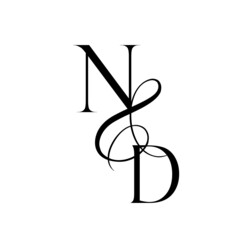dn, nd, monogram logo. Calligraphic signature icon. Wedding Logo Monogram. modern monogram symbol. Couples logo for wedding