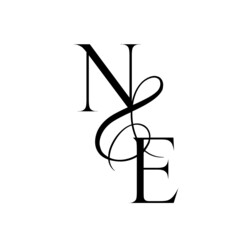 en, ne, monogram logo. Calligraphic signature icon. Wedding Logo Monogram. modern monogram symbol. Couples logo for wedding