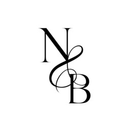 bn, nb, monogram logo. Calligraphic signature icon. Wedding Logo Monogram. modern monogram symbol. Couples logo for wedding