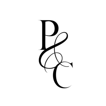cp, pc, monogram logo. Calligraphic signature icon. Wedding Logo Monogram. modern monogram symbol. Couples logo for wedding