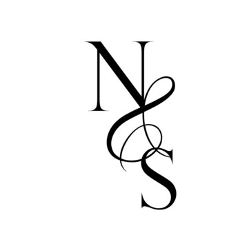 sn, ns, monogram logo. Calligraphic signature icon. Wedding Logo Monogram. modern monogram symbol. Couples logo for wedding
