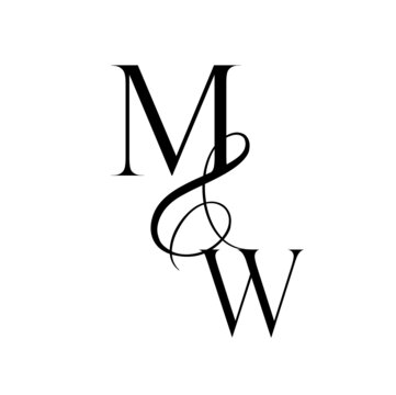 wm, mw, monogram logo. Calligraphic signature icon. Wedding Logo Monogram. modern monogram symbol. Couples logo for wedding