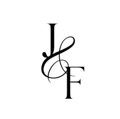 fj, jf, monogram logo. Calligraphic signature icon. Wedding Logo Monogram. modern monogram symbol. Couples logo for wedding