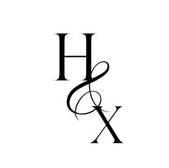 xh, hx, monogram logo. Calligraphic signature icon. Wedding Logo Monogram. modern monogram symbol. Couples logo for wedding