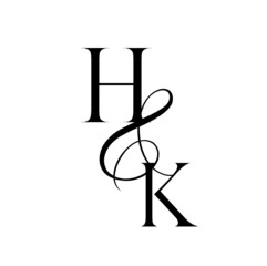 kh, hk, monogram logo. Calligraphic signature icon. Wedding Logo Monogram. modern monogram symbol. Couples logo for wedding