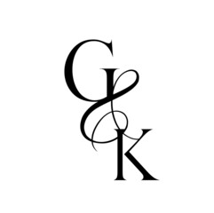 kg, gk, monogram logo. Calligraphic signature icon. Wedding Logo Monogram. modern monogram symbol. Couples logo for wedding