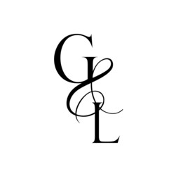 lg, gl, monogram logo. Calligraphic signature icon. Wedding Logo Monogram. modern monogram symbol. Couples logo for wedding
