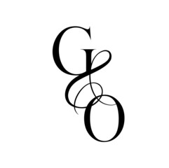 og, go, monogram logo. Calligraphic signature icon. Wedding Logo Monogram. modern monogram symbol. Couples logo for wedding