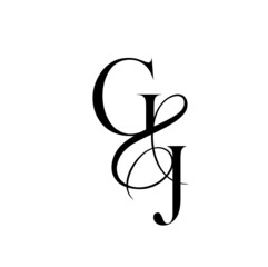 jg, gj, monogram logo. Calligraphic signature icon. Wedding Logo Monogram. modern monogram symbol. Couples logo for wedding