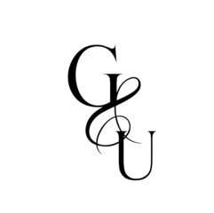 ug, gu, monogram logo. Calligraphic signature icon. Wedding Logo Monogram. modern monogram symbol. Couples logo for wedding
