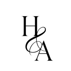 ah, ha, monogram logo. Calligraphic signature icon. Wedding Logo Monogram. modern monogram symbol. Couples logo for wedding