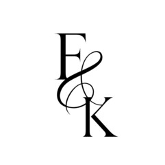kf, fk, monogram logo. Calligraphic signature icon. Wedding Logo Monogram. modern monogram symbol. Couples logo for wedding