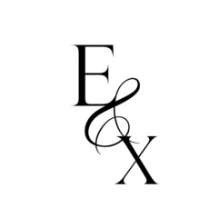xe, ex, monogram logo. Calligraphic signature icon. Wedding Logo Monogram. modern monogram symbol. Couples logo for wedding