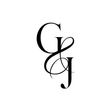 jg, gj, monogram logo. Calligraphic signature icon. Wedding Logo Monogram. modern monogram symbol. Couples logo for wedding