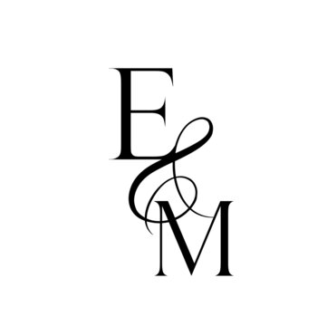 me, em, monogram logo. Calligraphic signature icon. Wedding Logo Monogram. modern monogram symbol. Couples logo for wedding