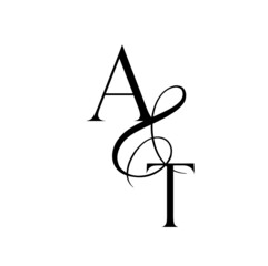 ta, at, monogram logo. Calligraphic signature icon. Wedding Logo Monogram. modern monogram symbol. Couples logo for wedding