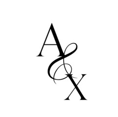 xa, ax, monogram logo. Calligraphic signature icon. Wedding Logo Monogram. modern monogram symbol. Couples logo for wedding