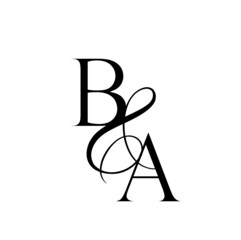 ab, ba, monogram logo. Calligraphic signature icon. Wedding Logo Monogram. modern monogram symbol. Couples logo for wedding