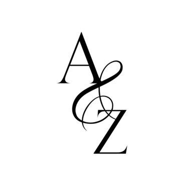 za, az, monogram logo. Calligraphic signature icon. Wedding Logo Monogram. modern monogram symbol. Couples logo for wedding