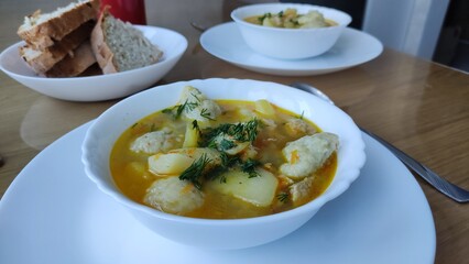soup on a plate

