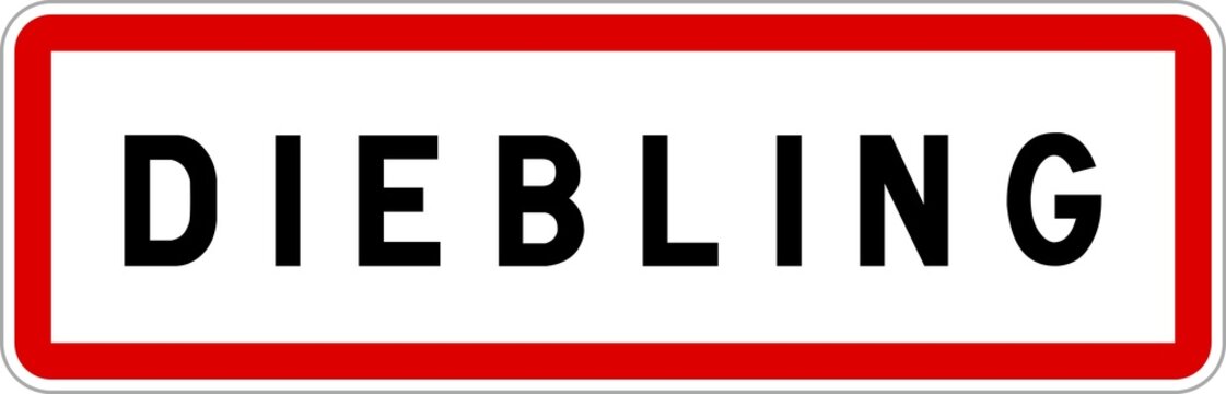 Panneau entrée ville agglomération Diebling / Town entrance sign Diebling