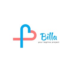 Obraz premium health care logo. ribbon circle icon with love shape