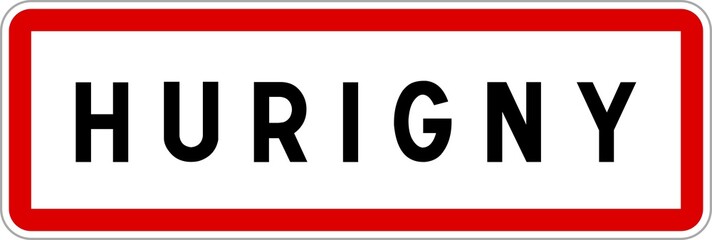 Panneau entrée ville agglomération Hurigny / Town entrance sign Hurigny