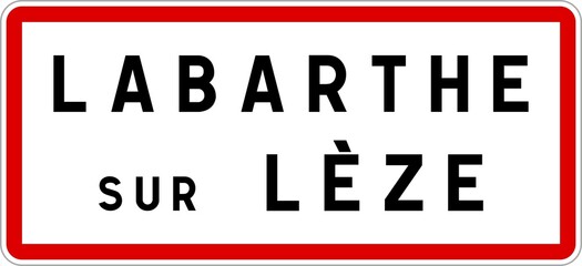 Panneau entrée ville agglomération Labarthe-sur-Lèze / Town entrance sign Labarthe-sur-Lèze