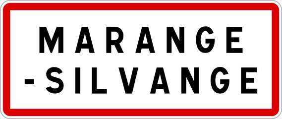 Panneau entrée ville agglomération Marange-Silvange / Town entrance sign Marange-Silvange