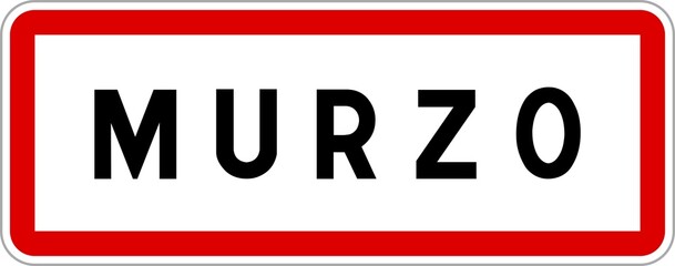 Panneau entrée ville agglomération Murzo / Town entrance sign Murzo