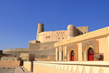 Fototapeta premium March 16 2022 - Bahla, Oman: The Bahla fort is believed to have been built between the 12th and 15th century by the Banu Nebhan built with bricks made of mud and straw