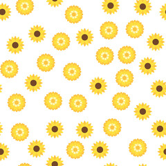 seamless pattern with yellow flowers