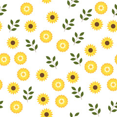 pattern with sunflowers