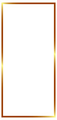 Golden frame on transparent background. Golden luxury realistic rectangle border